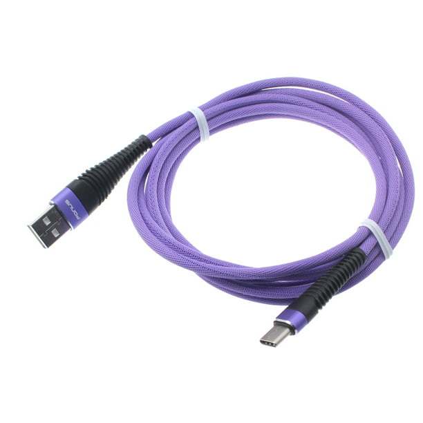 Charging Cable Round USB Data Cable Can Be Charged and Data Transmission Synchronous Fast Charging Cable-Blue and Purple Galaxy Digital Wallpaper 